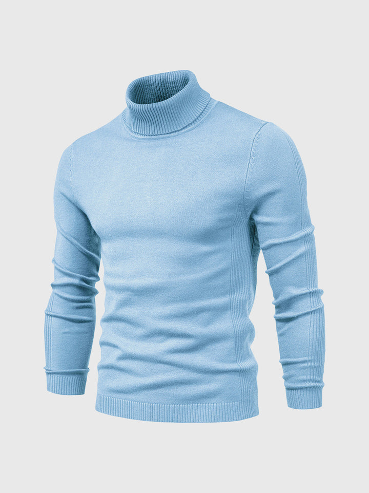Męski sweter z golfem nadający się do prania, zapewniający wygodny styl