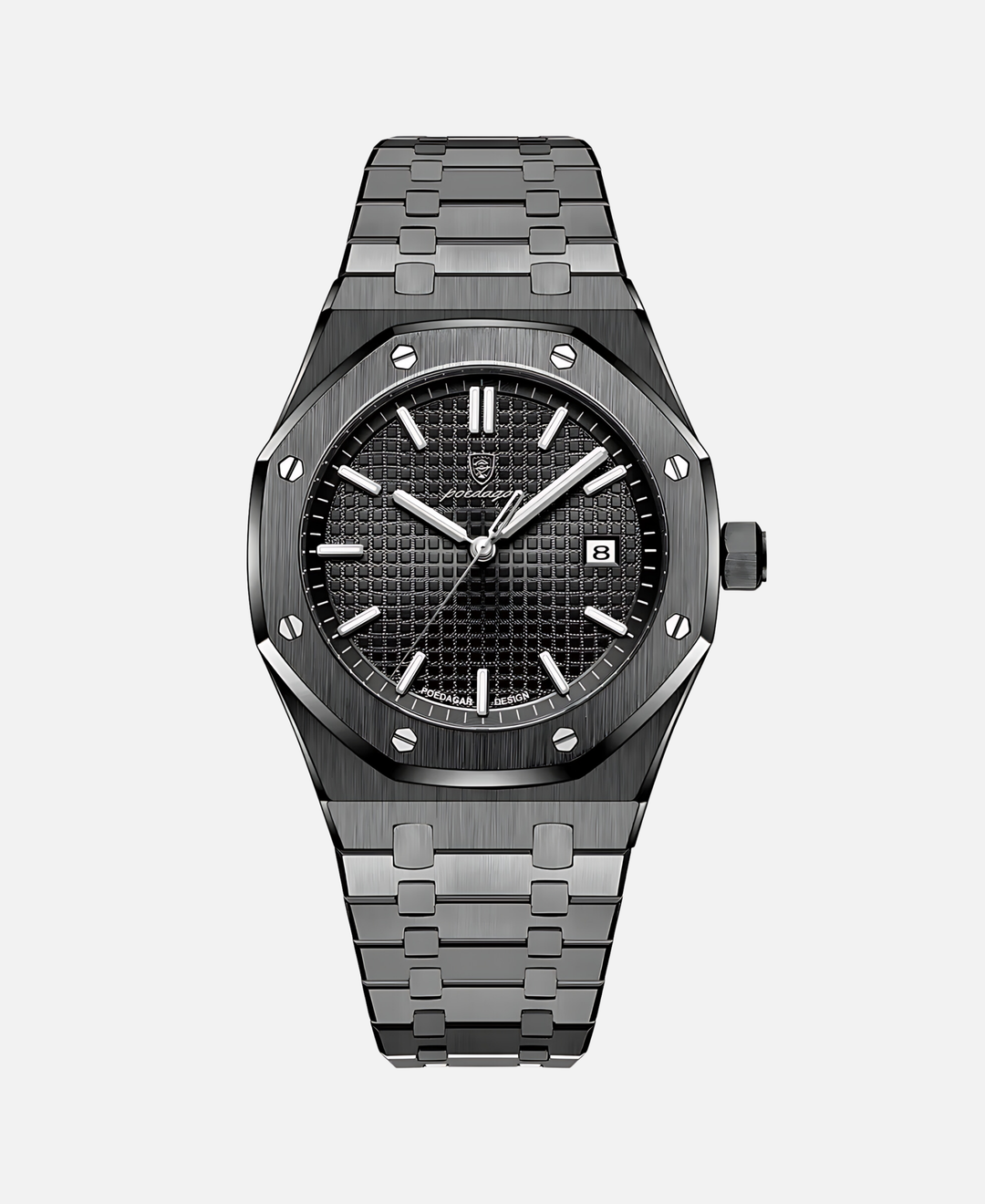 Stylowy zegarek męski 41 mm z solidną kopertą ze stali nierdzewnej