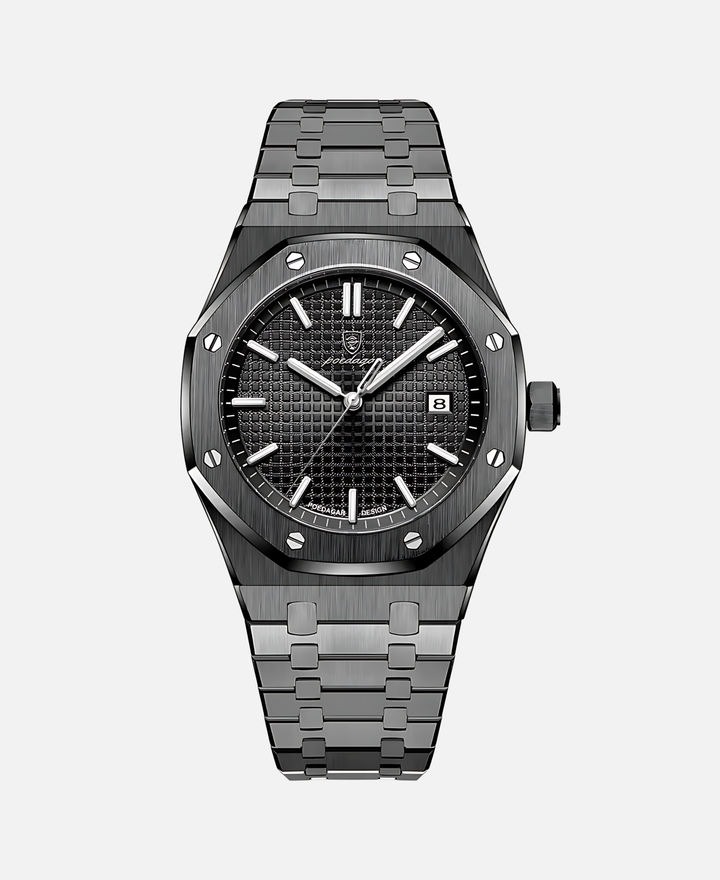 Stylowy zegarek męski 41 mm z solidną kopertą ze stali nierdzewnej