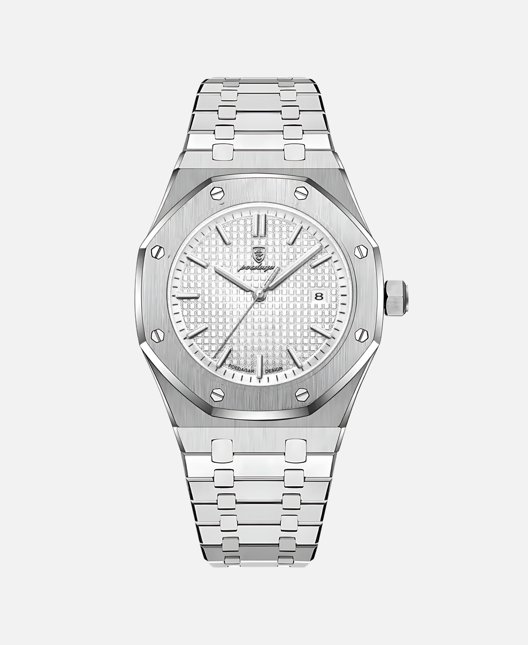 Stylowy zegarek męski 41 mm z solidną kopertą ze stali nierdzewnej