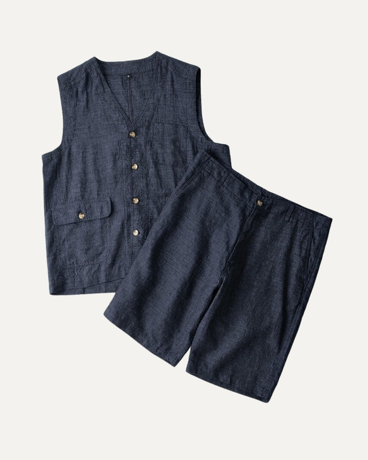 Stylowe lniane szorty męskie na lato w eleganckim stylu Portofino