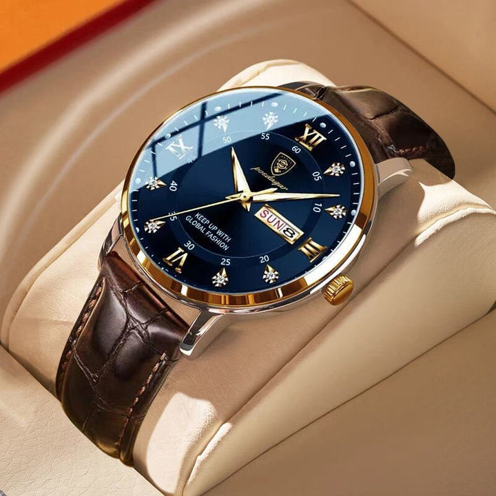Wasserdichte Herrenarmbanduhr mit leuchtendem Zifferblatt für stilvollen Komfort