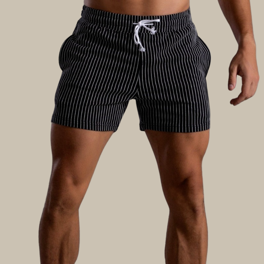 Vero - Ribstof Zwemshorts met Retro Pasvorm voor Heren