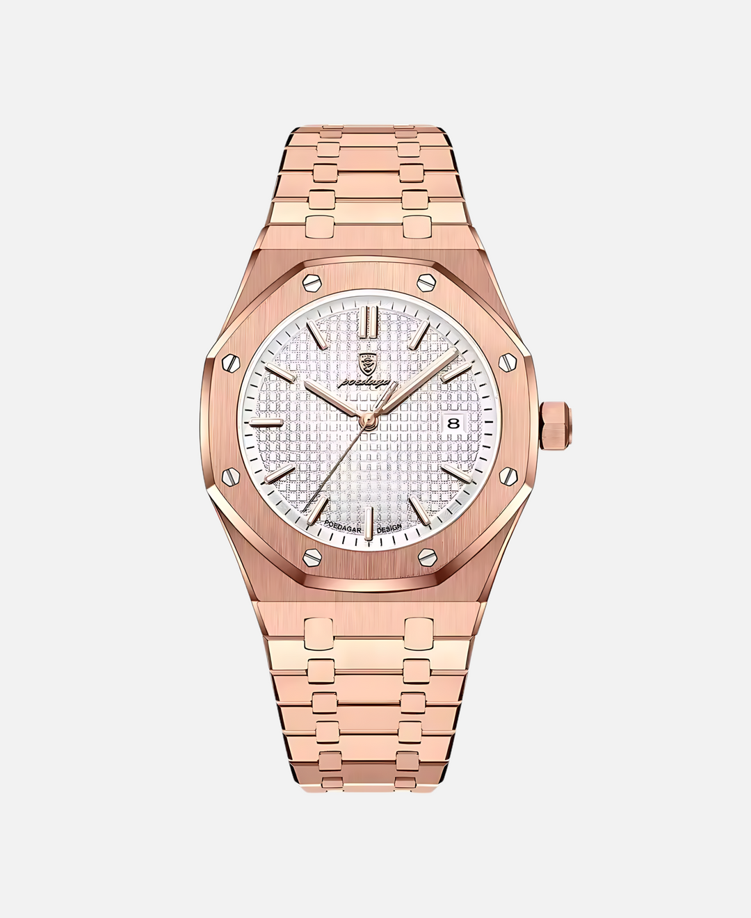 Stylowy zegarek męski 41 mm z solidną kopertą ze stali nierdzewnej
