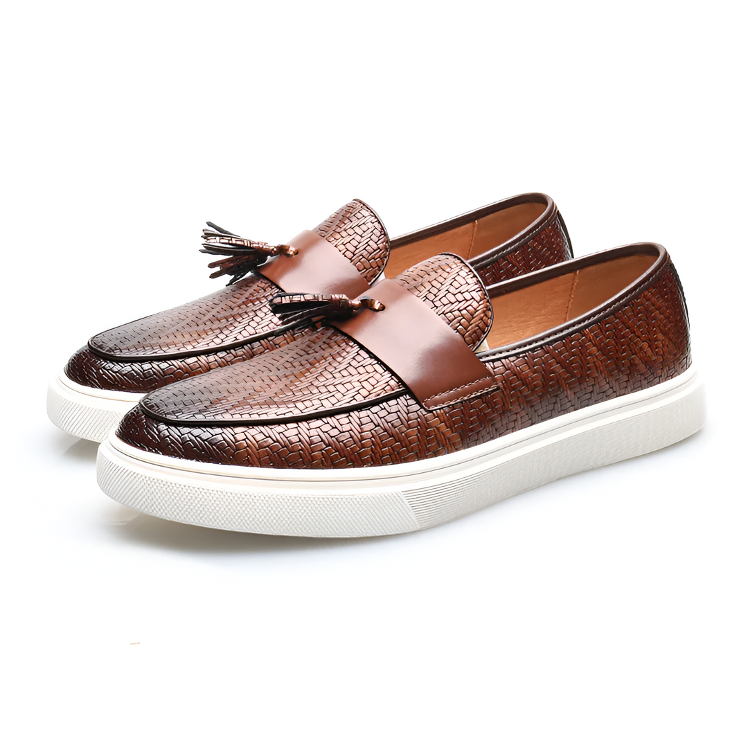 Stylowe skórzane loafersy męskie zapewniające elegancki wygląd