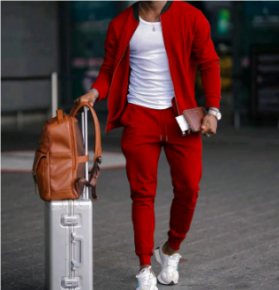 Stylowy męski dwuczęściowy zestaw casualowy - wygodny na każdą okazję