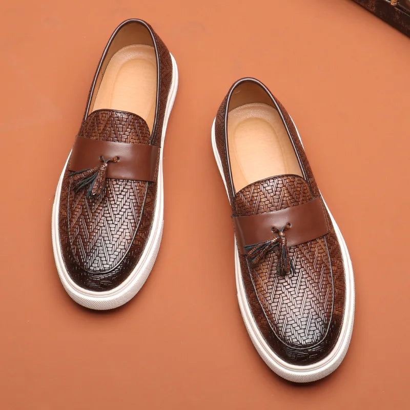 Stylowe skórzane loafersy męskie zapewniające elegancki wygląd