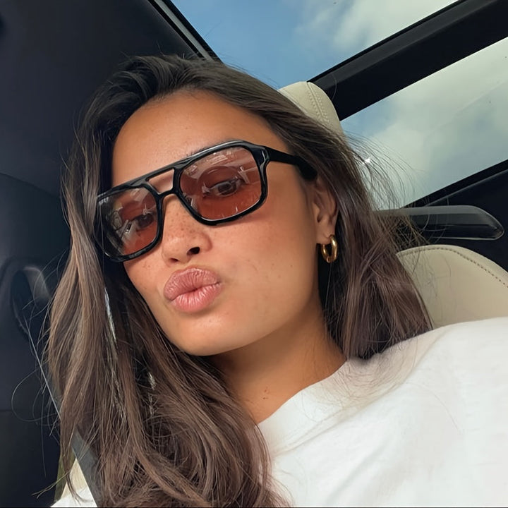 Morena | Fuореуnte Zonnebril met Geometrisch Montuur for een Stijlvolle Look