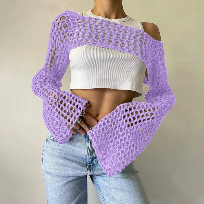 Modny top damski z siateczki