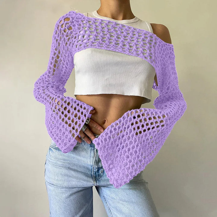 Modny top damski z siateczki