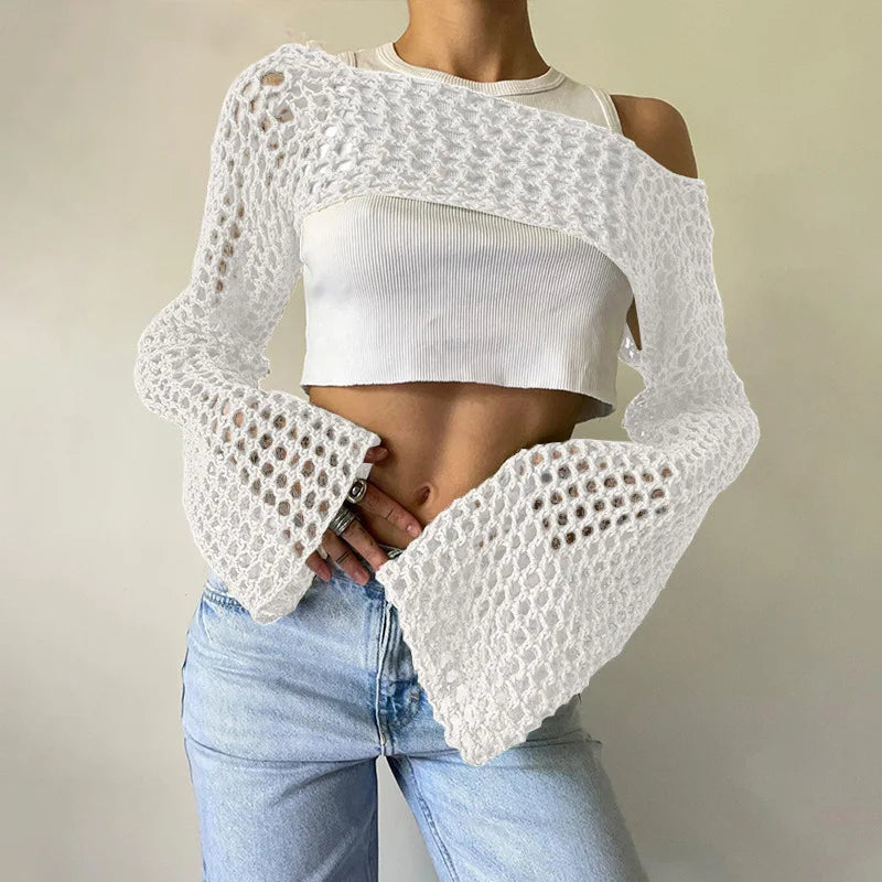 Modny top damski z siateczki