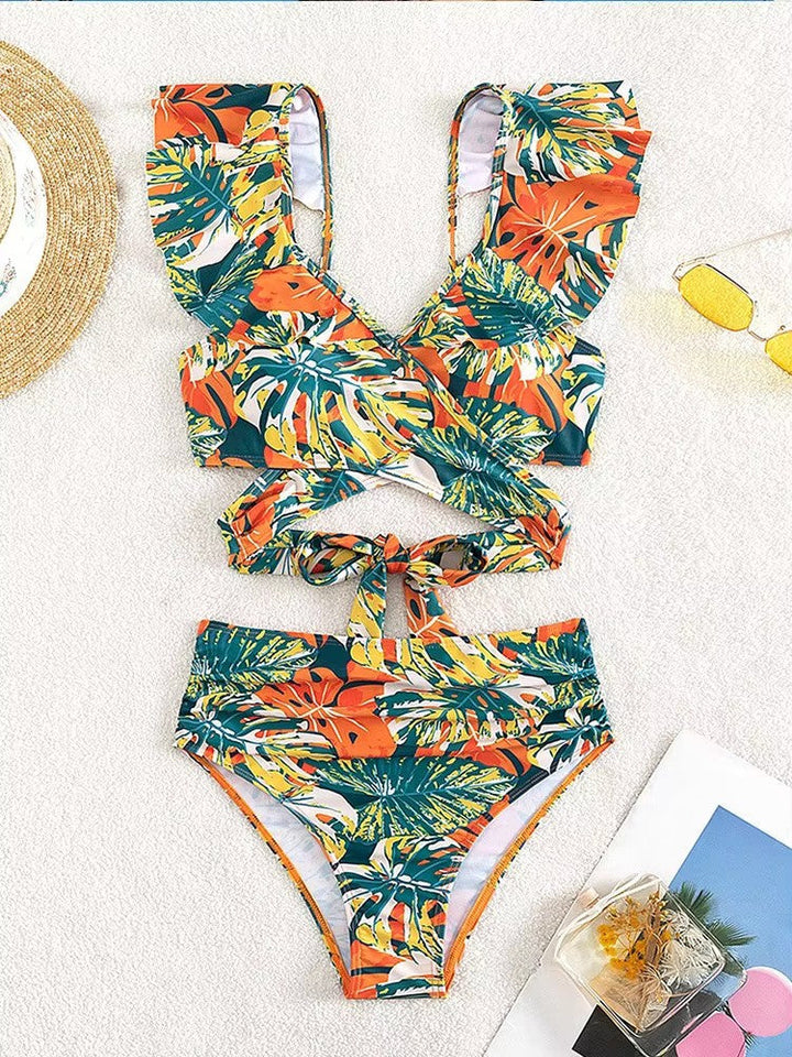 Diewertje | Luxe Tropische High-Waist Bikini Set voor een Stijlvolle Zomer