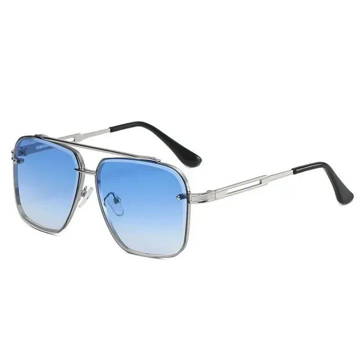 Modne męskie okulary przeciwsłoneczne w nowoczesnym, kwadratowym stylu aviator
