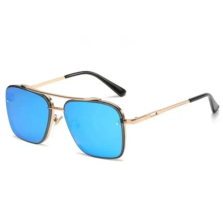 Modne męskie okulary przeciwsłoneczne w nowoczesnym, kwadratowym stylu aviator