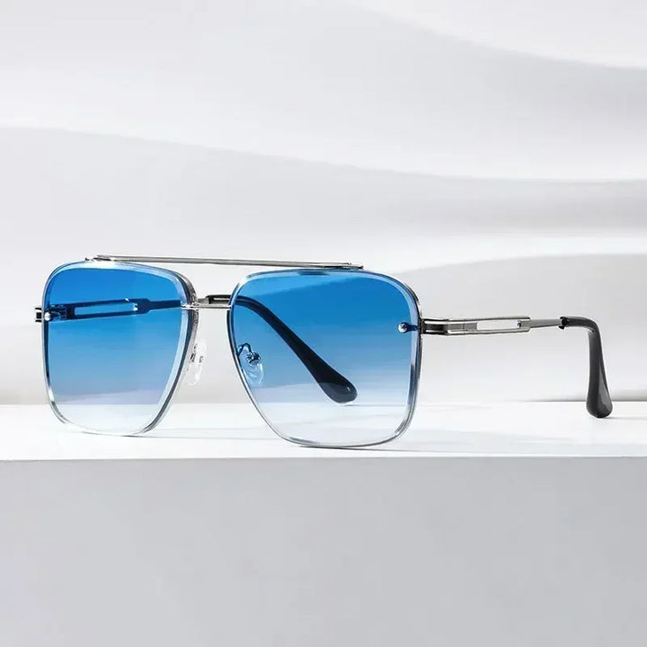Modne męskie okulary przeciwsłoneczne w nowoczesnym, kwadratowym stylu aviator