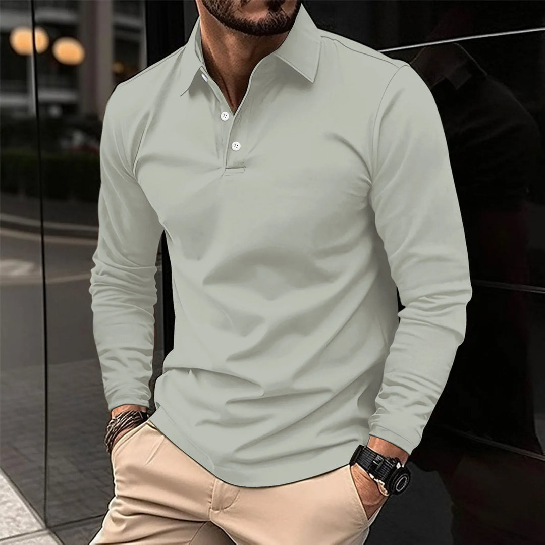 Casualowe polo z długim rękawem Mirko™ - elegancja i wygoda na każdą okazję!