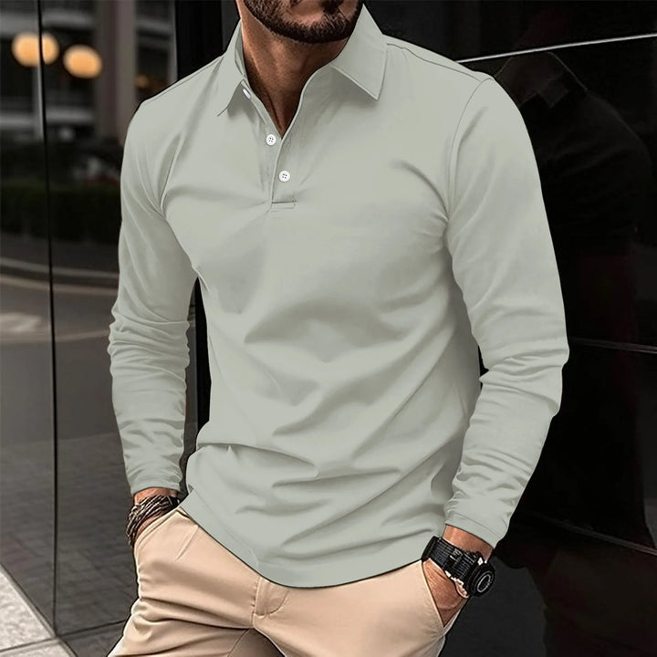 Casualowe polo z długim rękawem Mirko™ - elegancja i wygoda na każdą okazję!