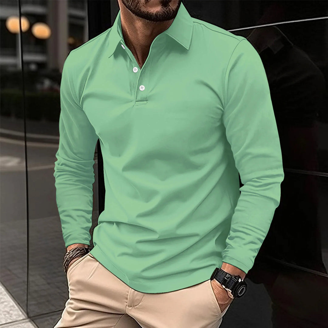 Casualowe polo z długim rękawem Mirko™ - elegancja i wygoda na każdą okazję!