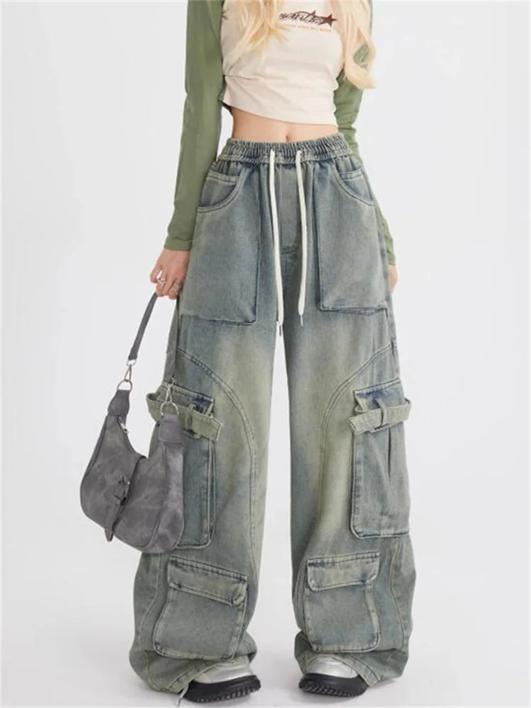 Stylowe luźne jeansy damskie w stylu retro