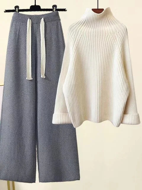 Elegante Set a Due Pezzi con Collo a Lupetto e Maniche Lunghe di Maria Grazia™ - Comfort e Stile Unici