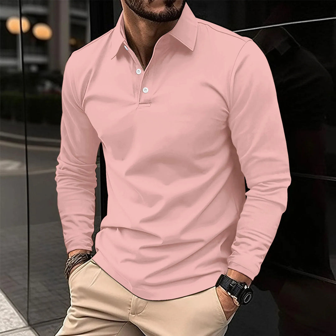 Casualowe polo z długim rękawem Mirko™ - elegancja i wygoda na każdą okazję!