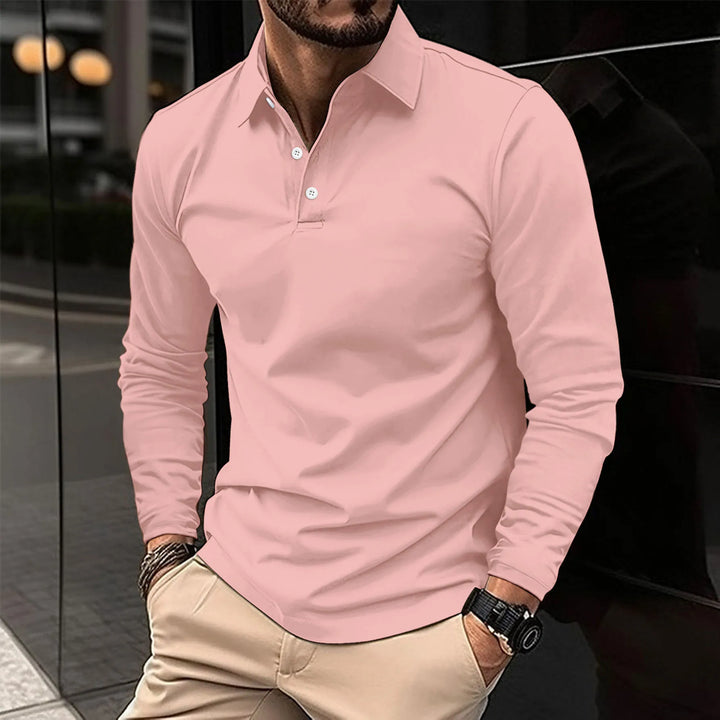 Casualowe polo z długim rękawem Mirko™ - elegancja i wygoda na każdą okazję!