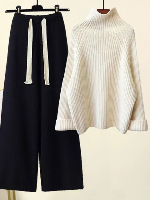 Elegante Set a Due Pezzi con Collo a Lupetto e Maniche Lunghe di Maria Grazia™ - Comfort e Stile Unici