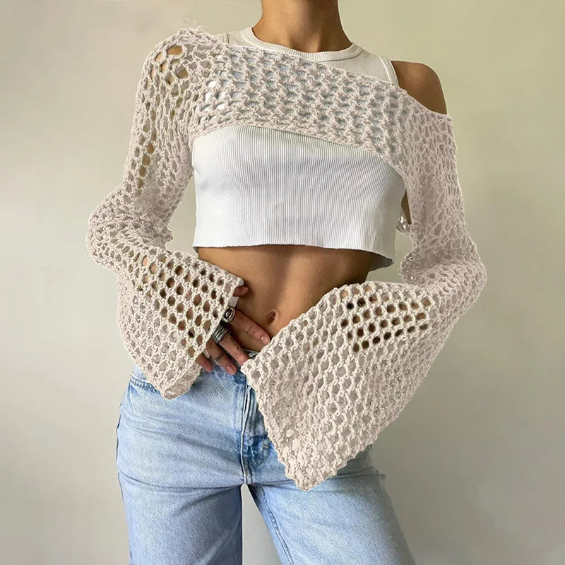 Modny top damski z siateczki
