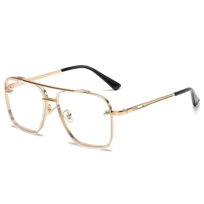 Modne męskie okulary przeciwsłoneczne w nowoczesnym, kwadratowym stylu aviator
