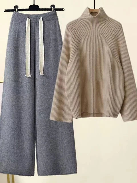 Elegante Set a Due Pezzi con Collo a Lupetto e Maniche Lunghe di Maria Grazia™ - Comfort e Stile Unici