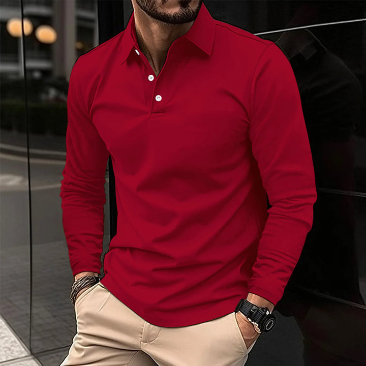 Casualowe polo z długim rękawem Mirko™ - elegancja i wygoda na każdą okazję!