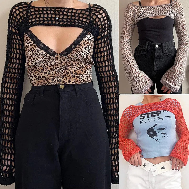 Modny top damski z siateczki