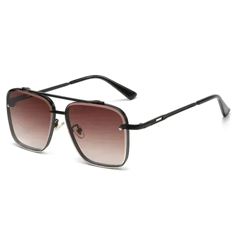 Modne męskie okulary przeciwsłoneczne w nowoczesnym, kwadratowym stylu aviator