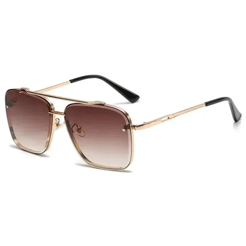 Modne męskie okulary przeciwsłoneczne w nowoczesnym, kwadratowym stylu aviator