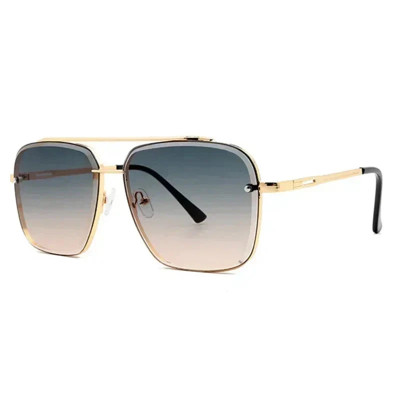 Modne męskie okulary przeciwsłoneczne w nowoczesnym, kwadratowym stylu aviator
