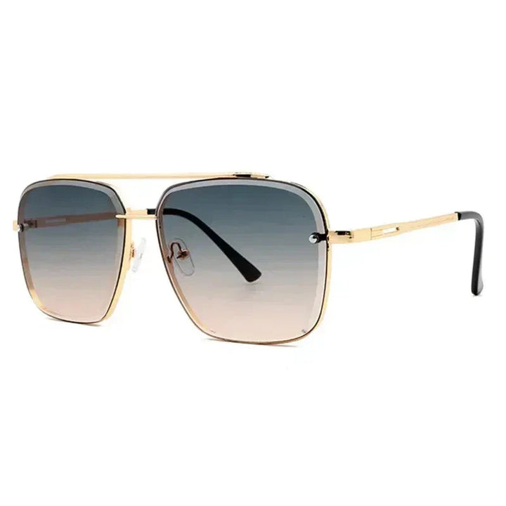 Modne męskie okulary przeciwsłoneczne w nowoczesnym, kwadratowym stylu aviator