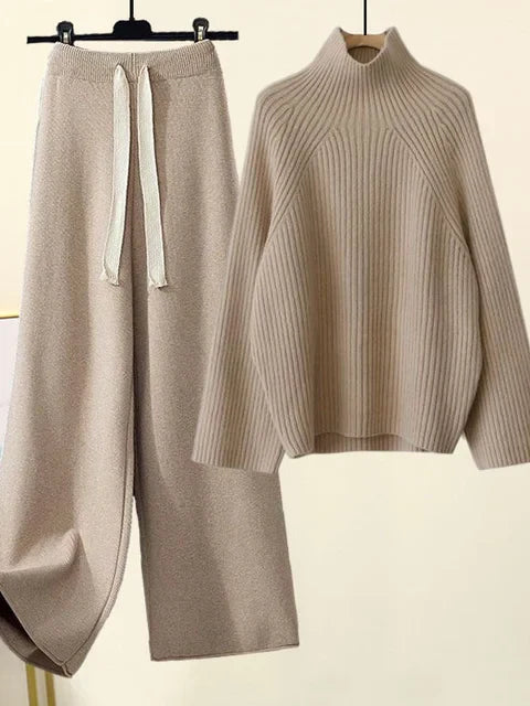Elegante Set a Due Pezzi con Collo a Lupetto e Maniche Lunghe di Maria Grazia™ - Comfort e Stile Unici