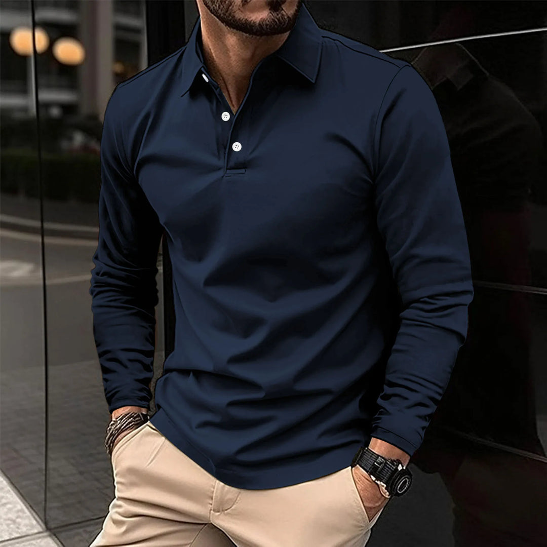 Casualowe polo z długim rękawem Mirko™ - elegancja i wygoda na każdą okazję!
