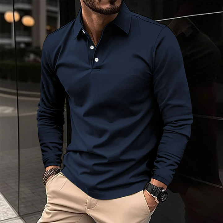 Casualowe polo z długim rękawem Mirko™ - elegancja i wygoda na każdą okazję!