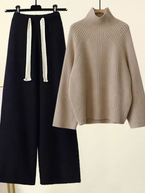 Elegante Set a Due Pezzi con Collo a Lupetto e Maniche Lunghe di Maria Grazia™ - Comfort e Stile Unici