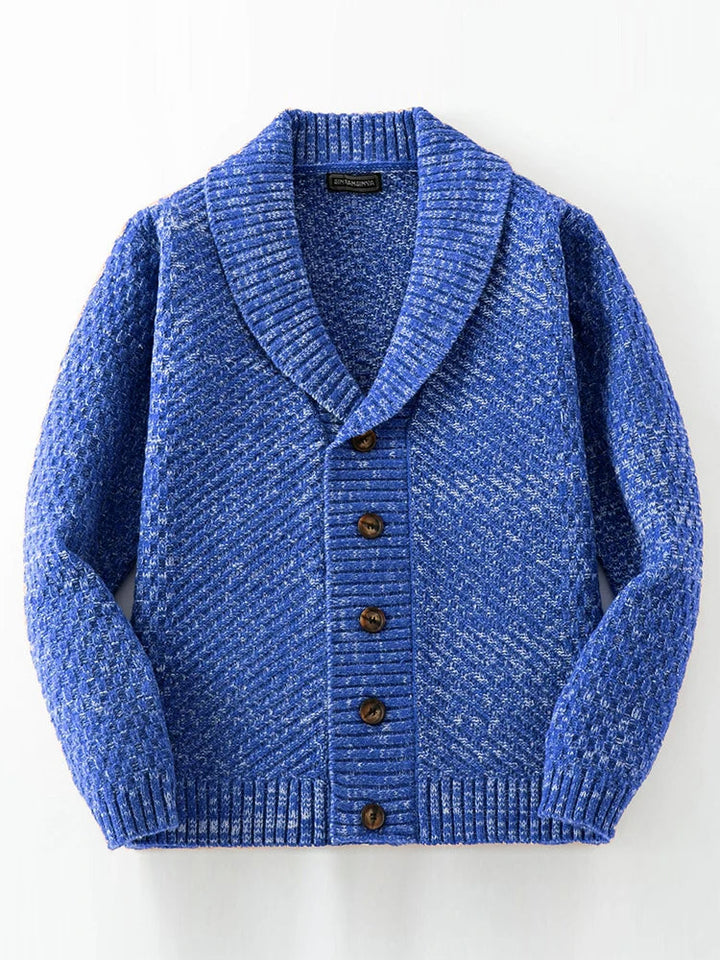 Elegancki męski sweter z dzianiny w stylu retro ze stylowymi detalami.
