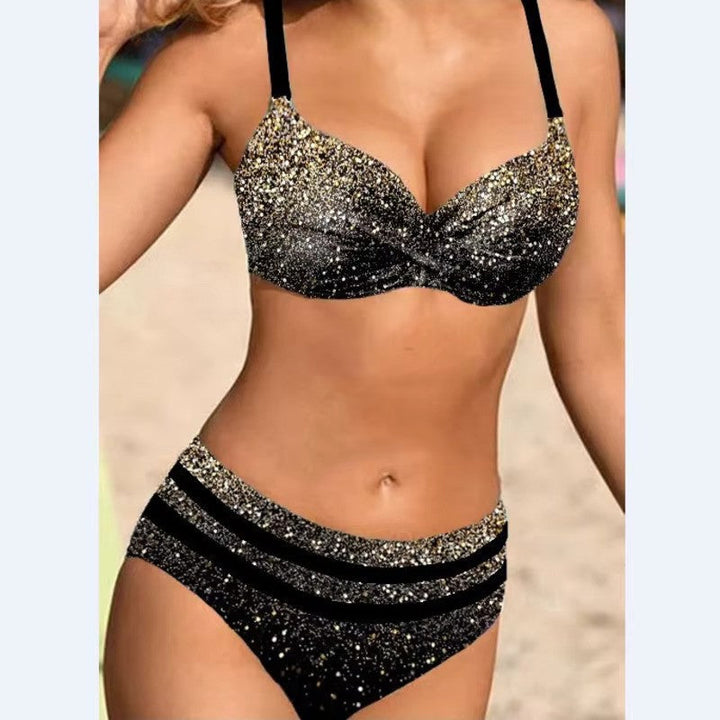 Fina | Elegante High-Waist Bikini Set met Levende Tropische Print voor een stijlvolle beachlook