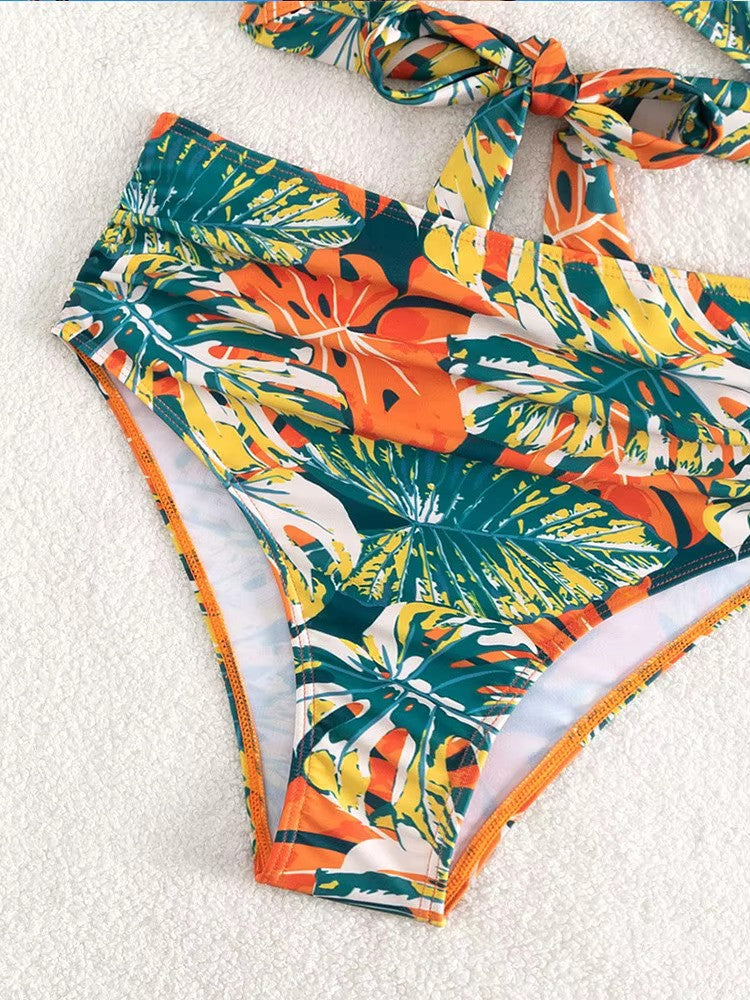Diewertje | Luxe Tropische High-Waist Bikini Set voor een Stijlvolle Zomer