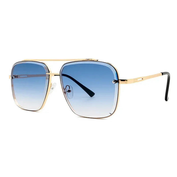 Modne męskie okulary przeciwsłoneczne w nowoczesnym, kwadratowym stylu aviator