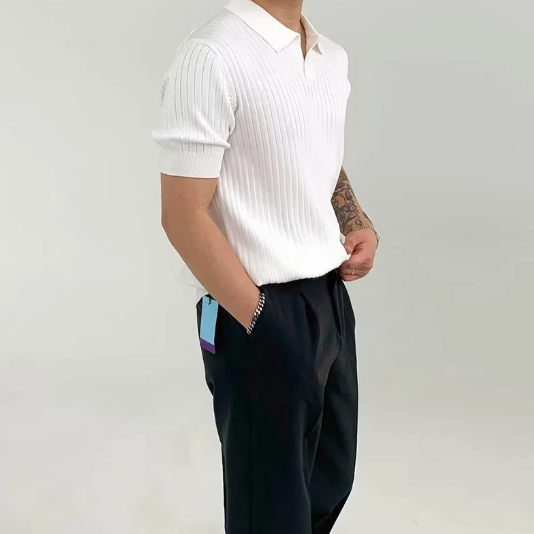 Elegancka męska bawełniana koszulka polo w stylowy wzór Florence