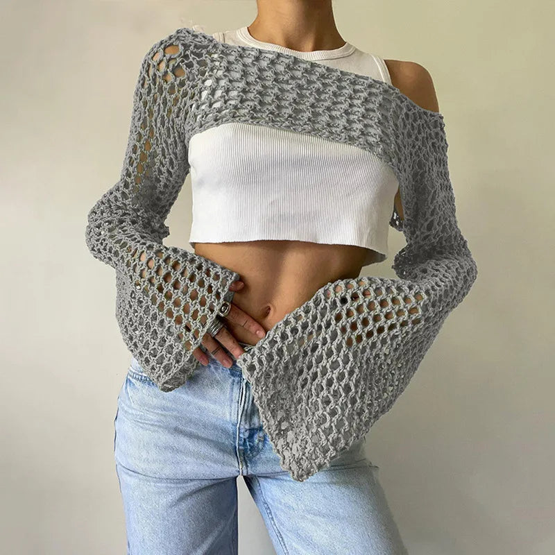 Modny top damski z siateczki