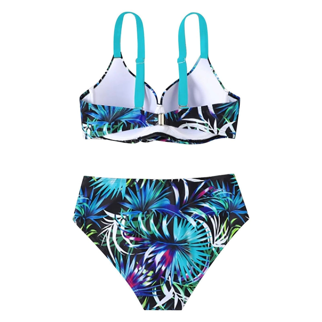 Dyanne | Conjunto de Bikini Alto con Estampado Tropical para un Estilo Veraniego Perfecto