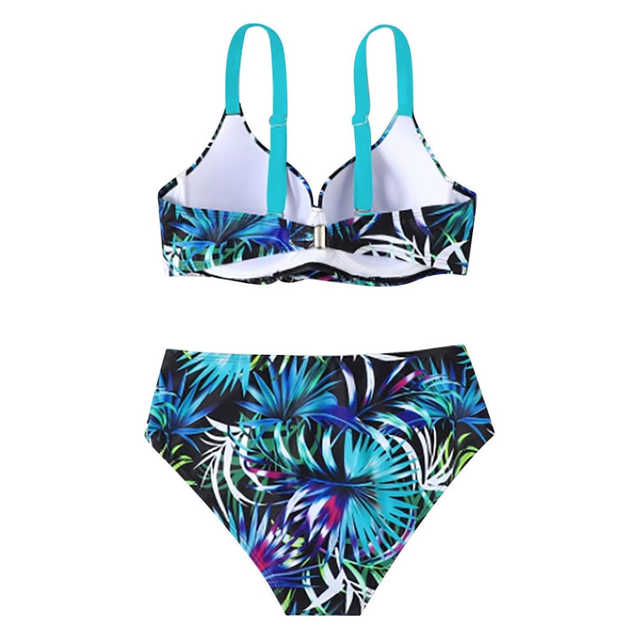 Dyanne | Conjunto de Bikini Alto con Estampado Tropical para un Estilo Veraniego Perfecto