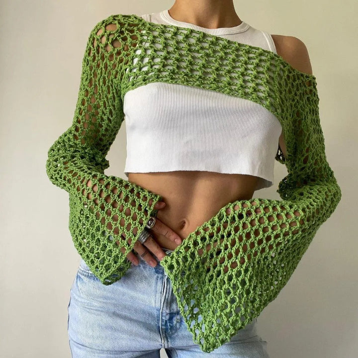 Modny top damski z siateczki