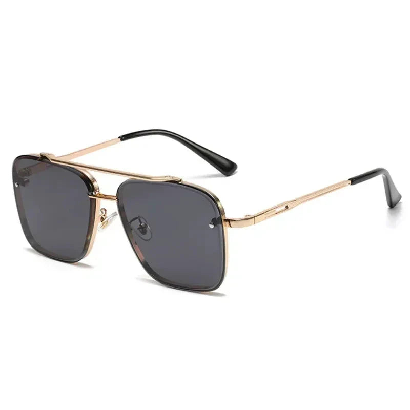 Modne męskie okulary przeciwsłoneczne w nowoczesnym, kwadratowym stylu aviator